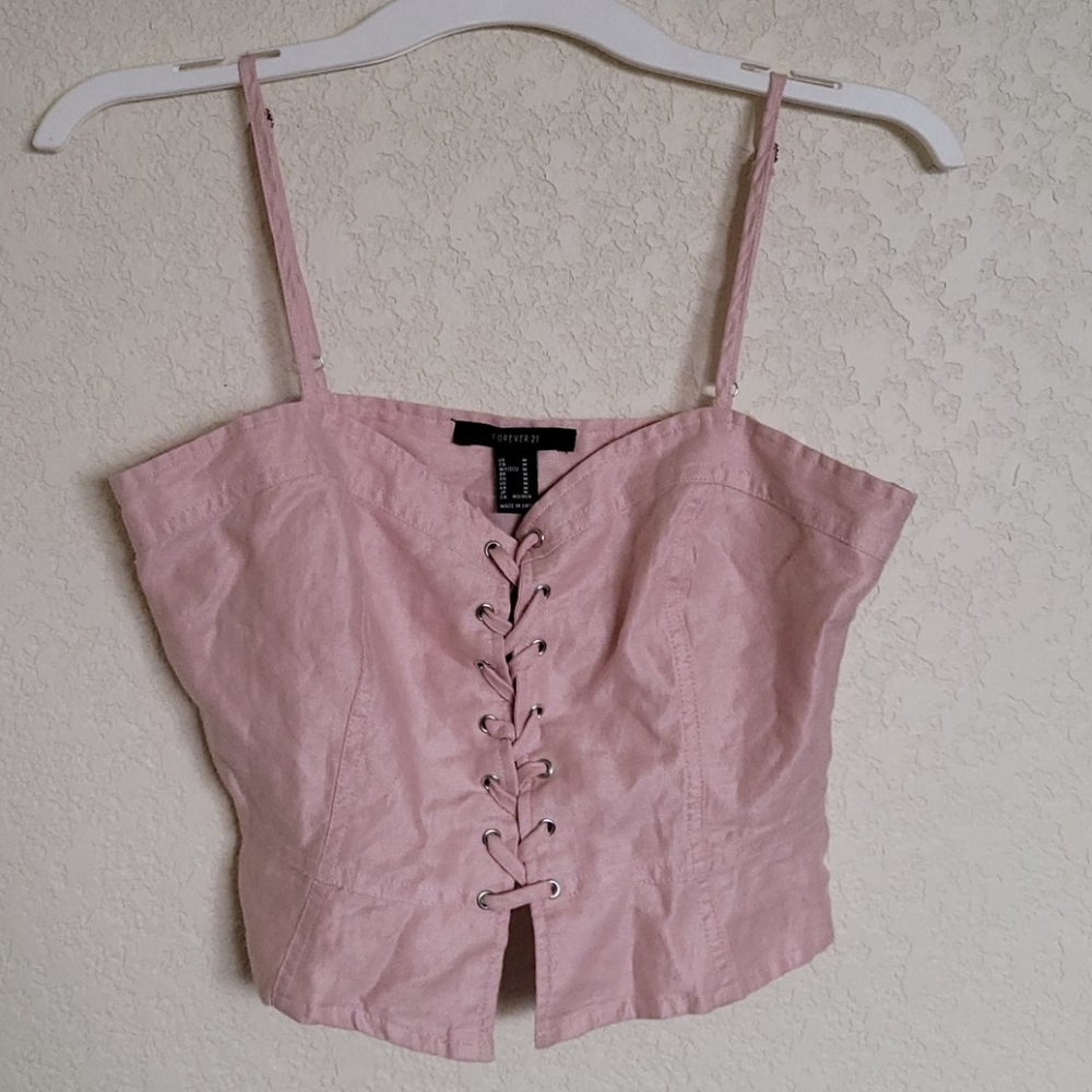 Pink cropped top size Medium